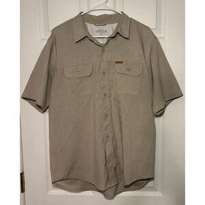 Orvis men’s shirt. Fishing outdoor‎ short sleeve beige. Size large